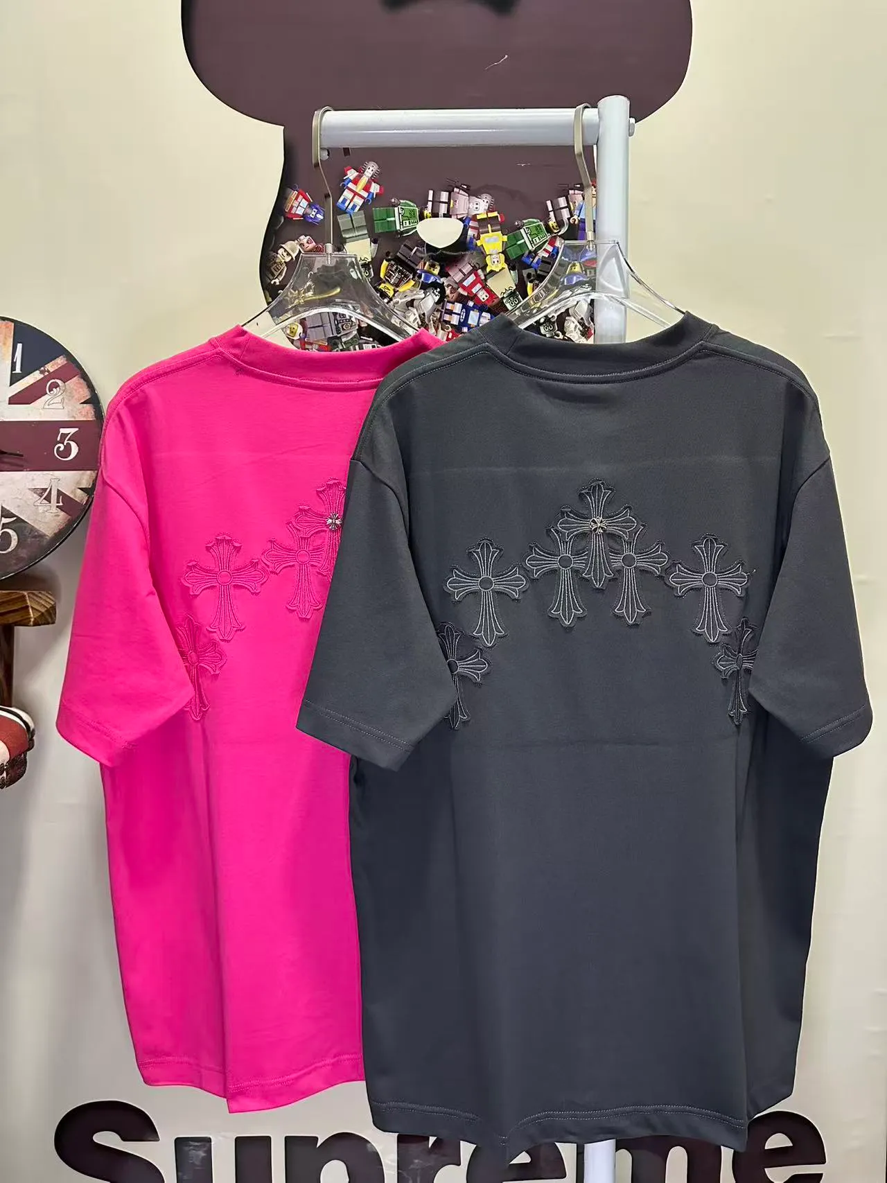 L 26876# 𝗖𝗵𝗿𝗼𝗺𝗲 𝗛𝗲𝗮𝗿𝘁𝘀 New Arrival Original ！ ： ➕100% 。 ： 🪡 ：White Black Gray Size：S XXL